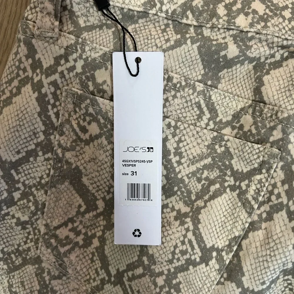 JOE'S Jeans Lara Mid-Rise Vesper Cigarette Ankle Jean, Beige/grey, Size 31, NWT
